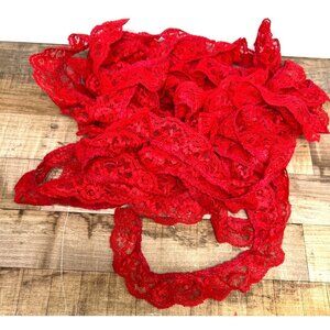 Red Lace Trim 12 Yards Floral Scalloped Edge Sewing Craft 1.5'' Wide